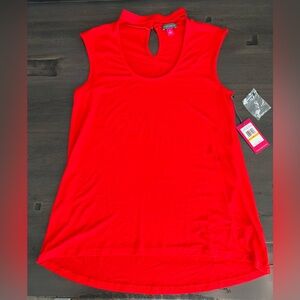Vince Camuto Sleeveless Mock Choker Neck High-low Tank Top size Small